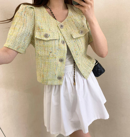 J6 絶妙なボタンスーツ半袖ジャケット