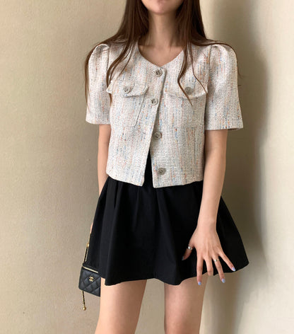 J6 絶妙なボタンスーツ半袖ジャケット