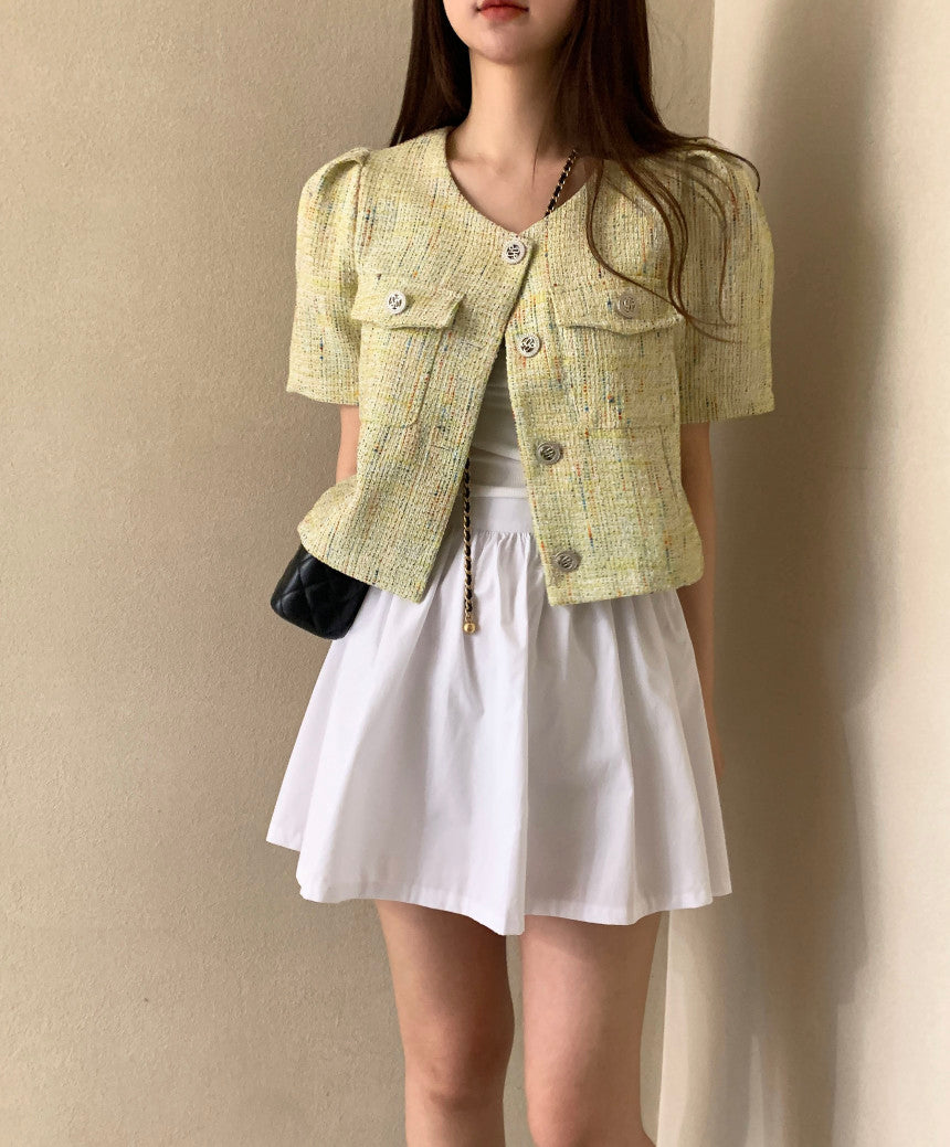 J6 絶妙なボタンスーツ半袖ジャケット