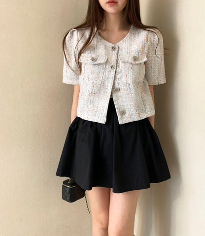 J6 絶妙なボタンスーツ半袖ジャケット