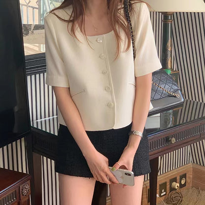 スクエアネックショートジャケット