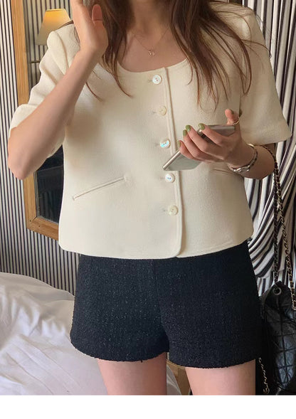 スクエアネックショートジャケット