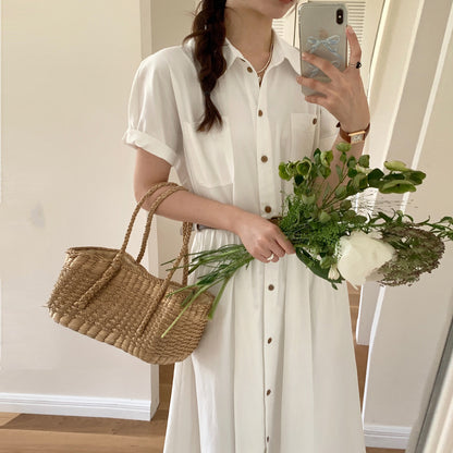 D1 シンプルカジュアルスタイルドレス