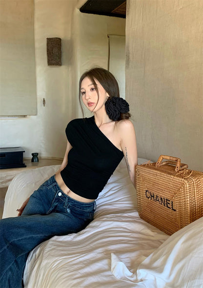 斜めショルダースリムTシャツ