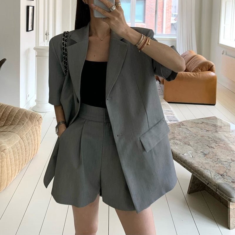 SE1 半袖ブレザー+ワイドレッグショーツ