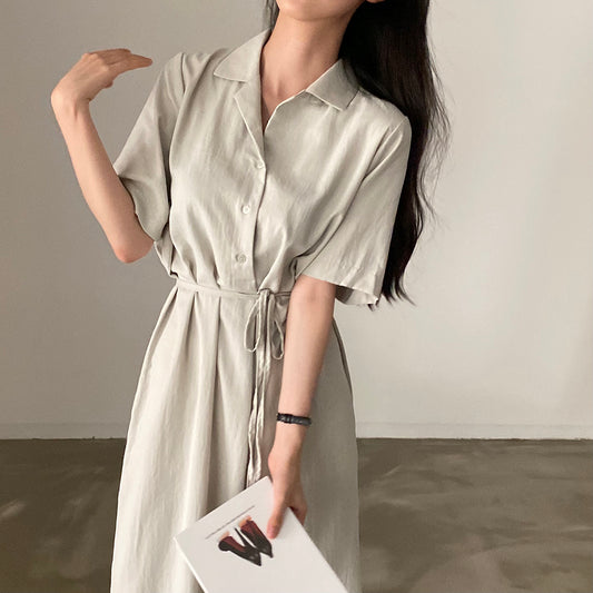 韓国シックなフレンチラペルドレス