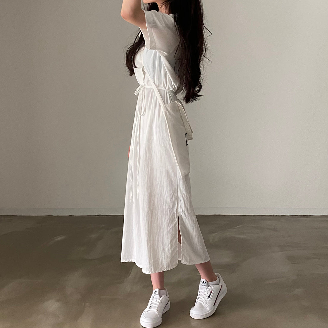 韓国シックなフレンチラペルドレス