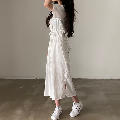 韓国シックなフレンチラペルドレス