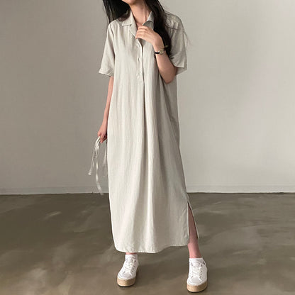 韓国シックなフレンチラペルドレス