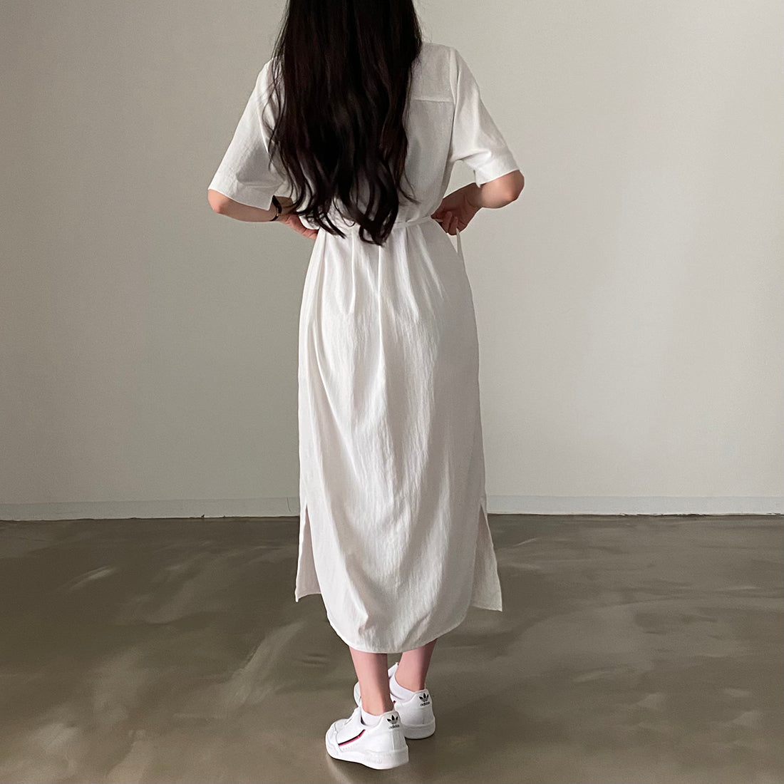 韓国シックなフレンチラペルドレス