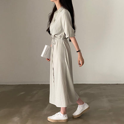 韓国シックなフレンチラペルドレス