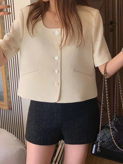 スクエアネックショートジャケット