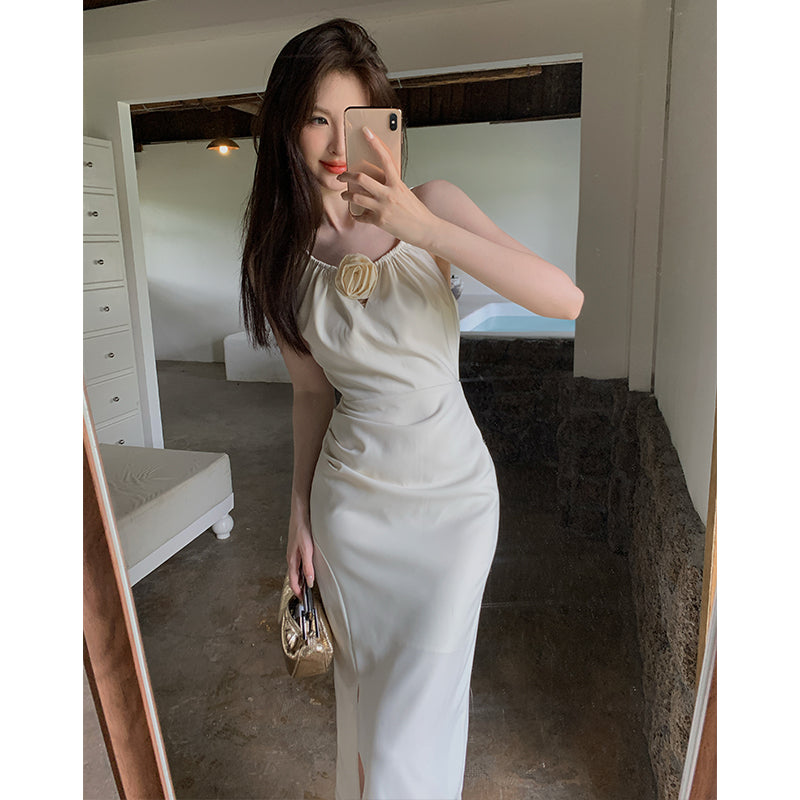 レトロホルターサスペンダードレス