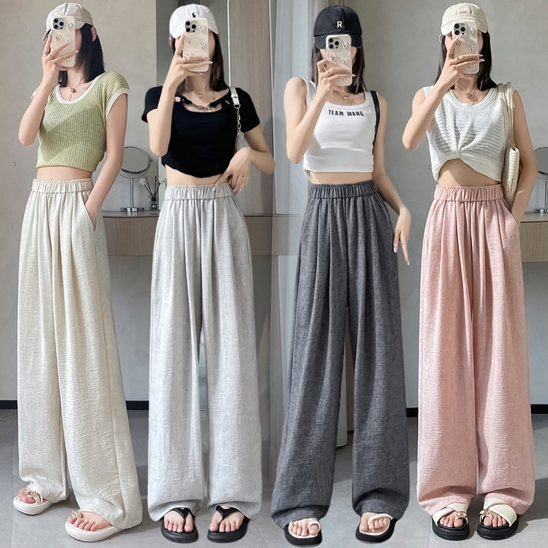 アイスシルクのワイドレッグパンツ