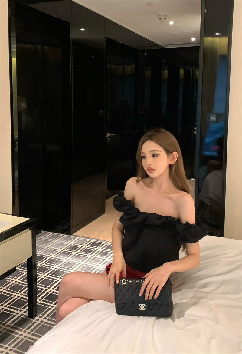 ワンショルダーショートトップ