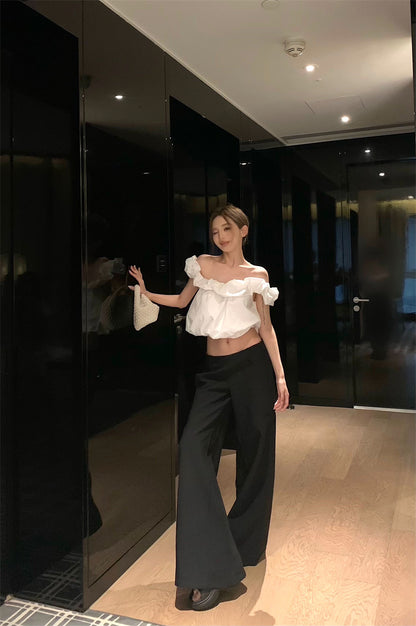 ワンショルダーショートトップ