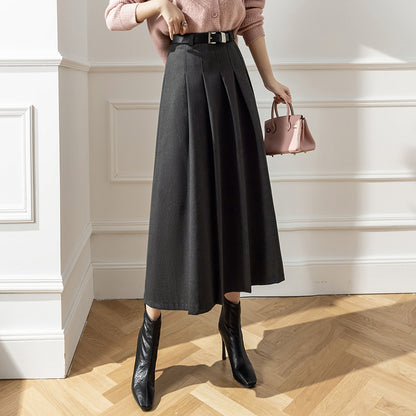 スリムウールロングスカート