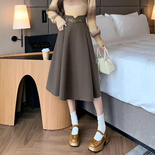 ハイウエストラージヘム Aラインロングスカート