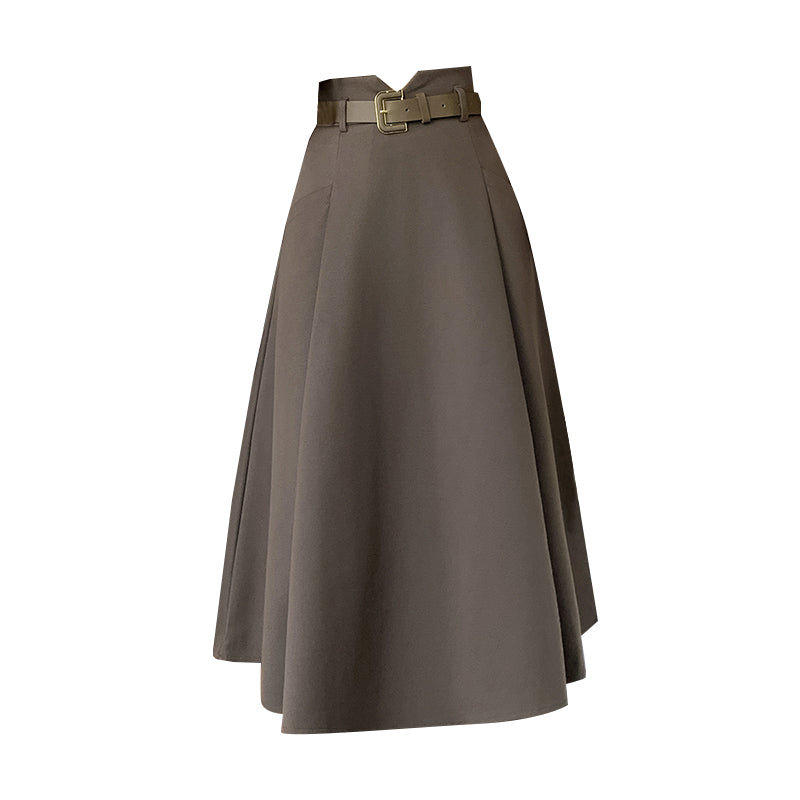 ハイウエストラージヘム Aラインロングスカート