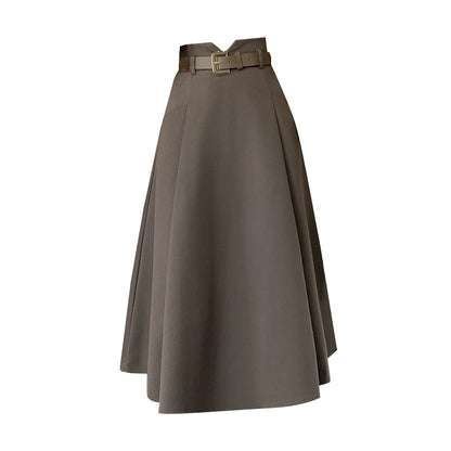 ハイウエストラージヘム Aラインロングスカート