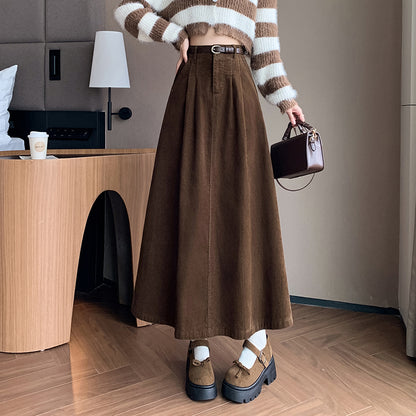 クロッチスリムコーデュロイミディスカート