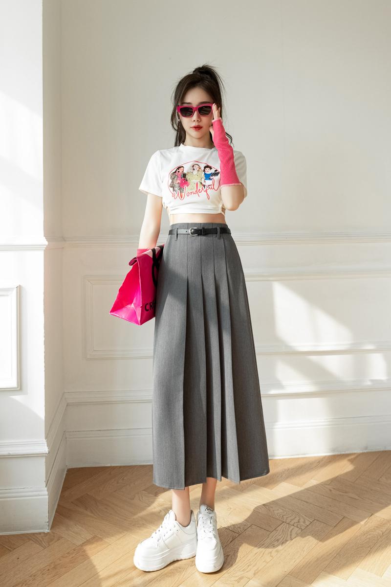 ハイウエストスリムAラインスカート