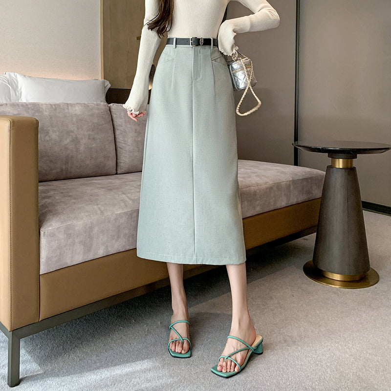 カジュアルAラインミディスカート