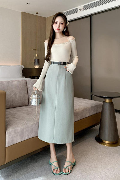 カジュアルAラインミディスカート