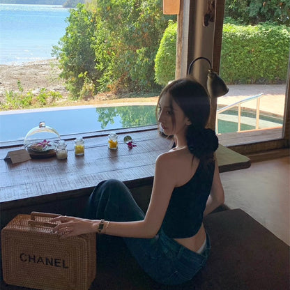 斜めショルダースリムTシャツ