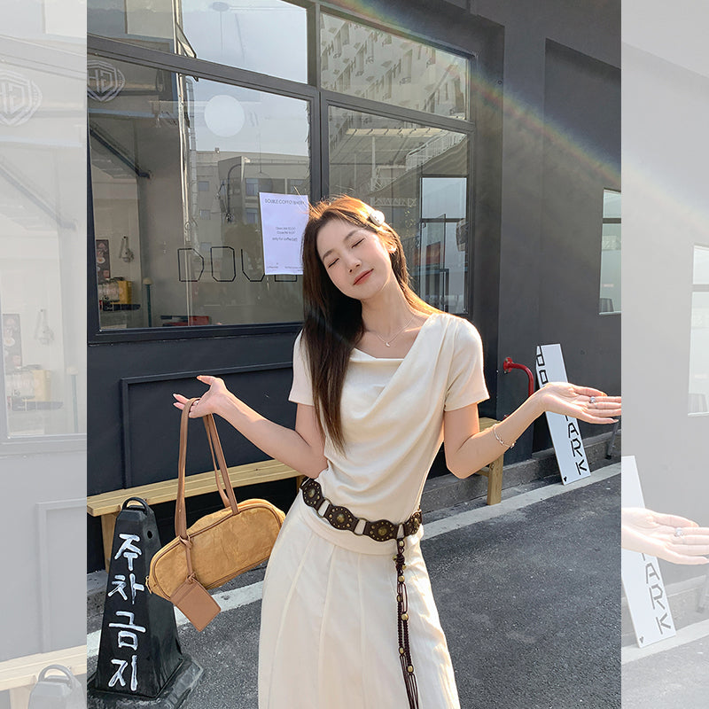 イレギュラープリーツTシャツ