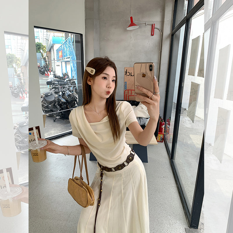 イレギュラープリーツTシャツ