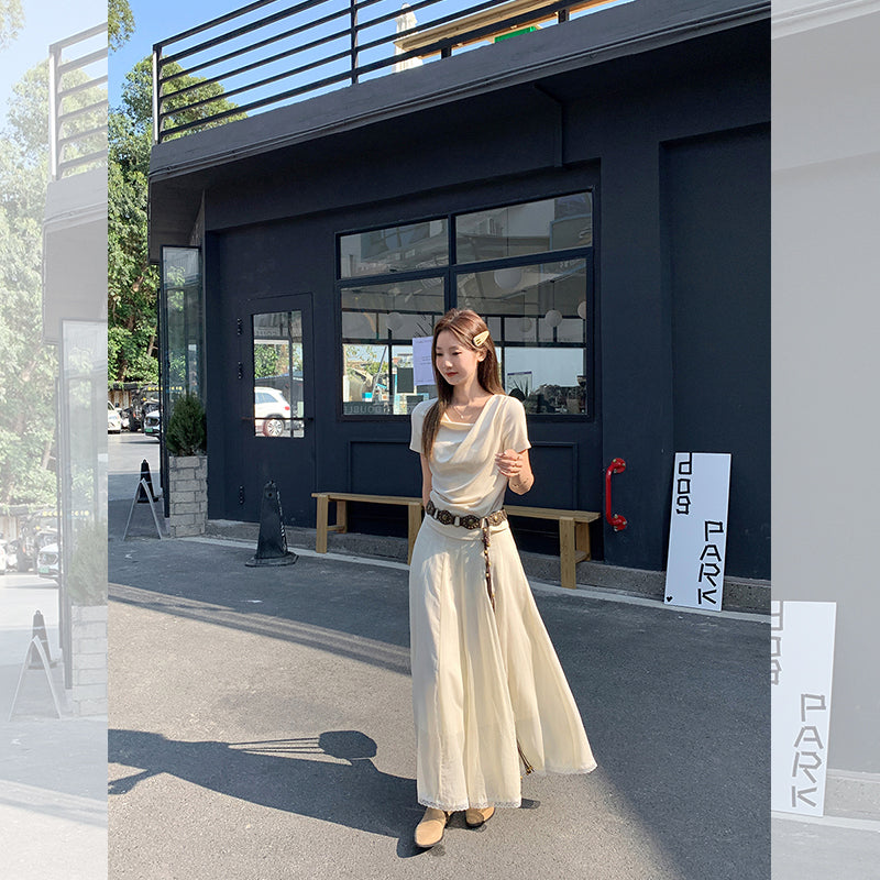 イレギュラープリーツTシャツ