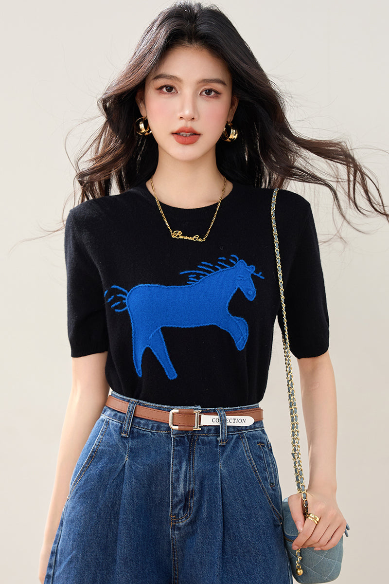 T3 おしゃれなラウンドネックトップス