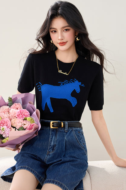 T3 おしゃれなラウンドネックトップス