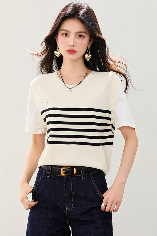 T6 カレッジスタイルフェイクトップ