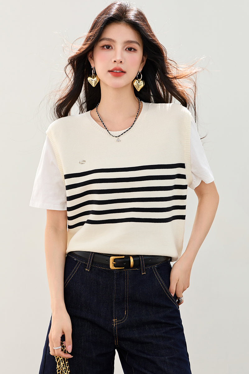 T6 カレッジスタイルフェイクトップ