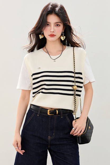 T6 カレッジスタイルフェイクトップ