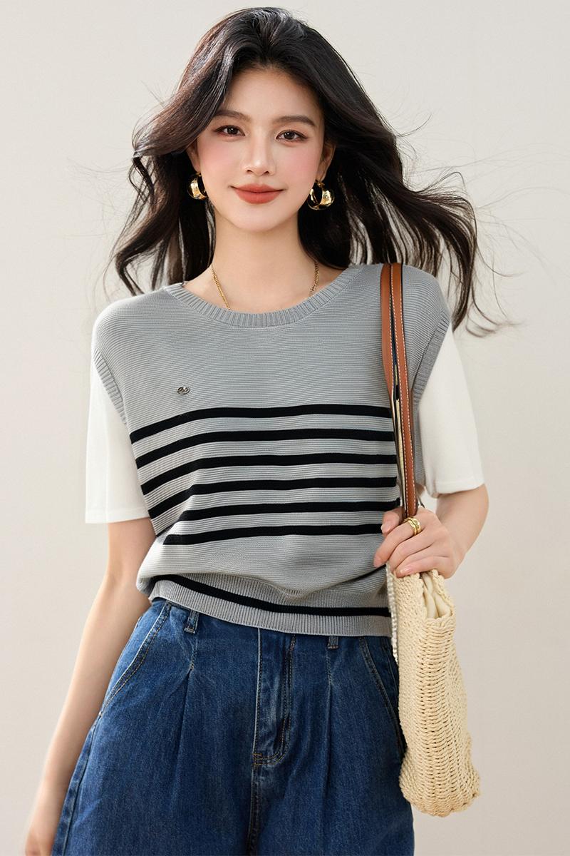 T6 カレッジスタイルフェイクトップ