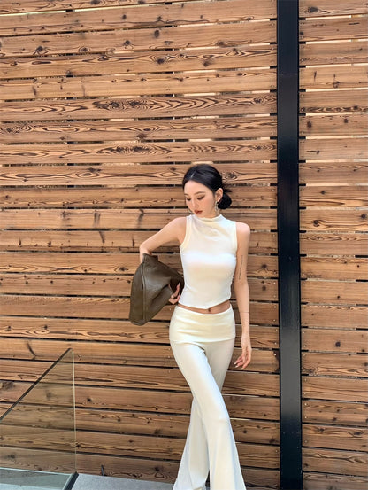 アメリカンシンプルウエスタンスタイルスリムベストトップ