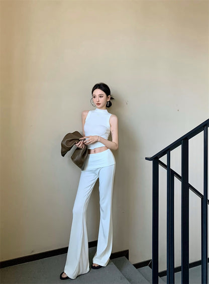 アメリカンシンプルウエスタンスタイルスリムベストトップ