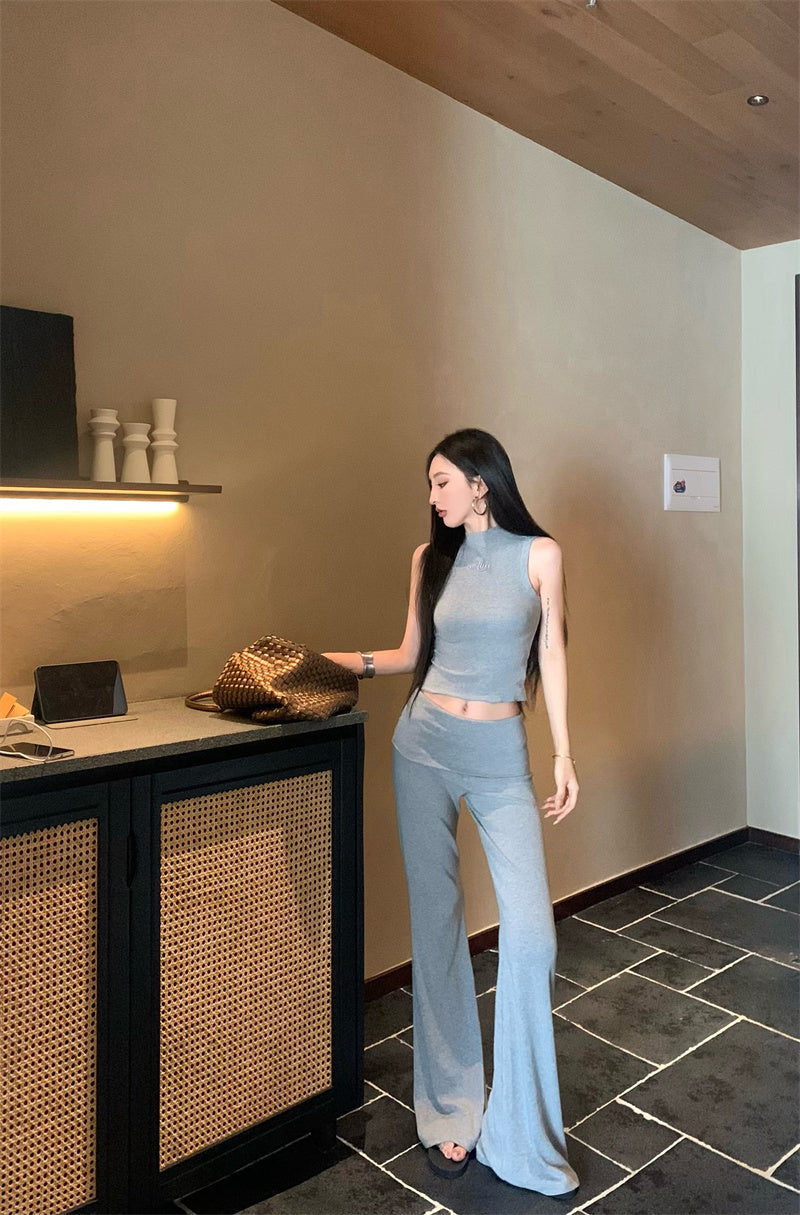 アメリカンシンプルウエスタンスタイルスリムベストトップ