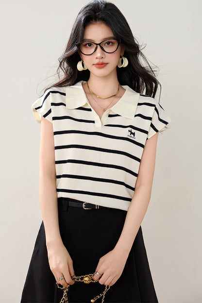 T10 ポロラペルアイスシルクTシャツ