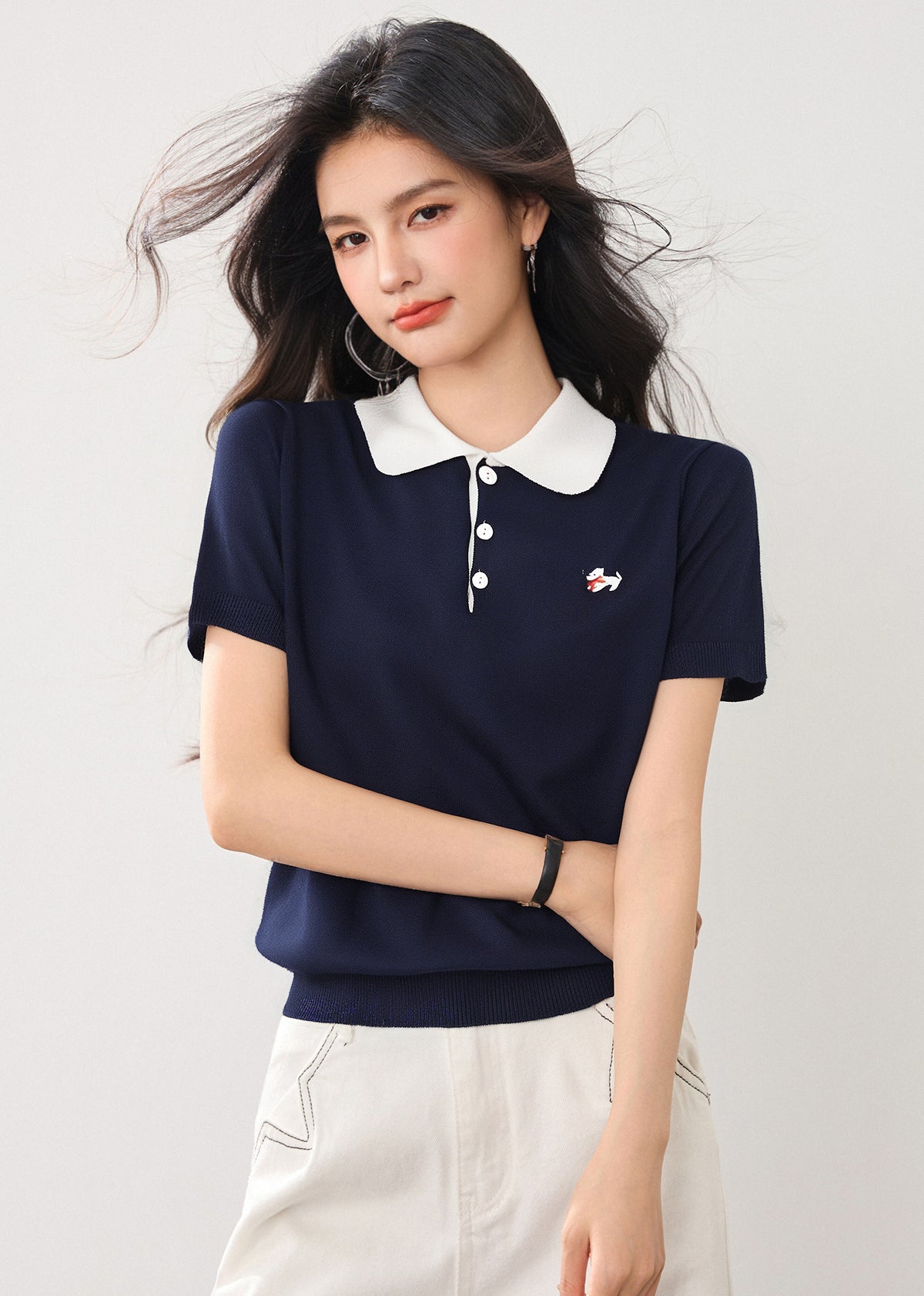 半袖ボトムニットポロシャツ