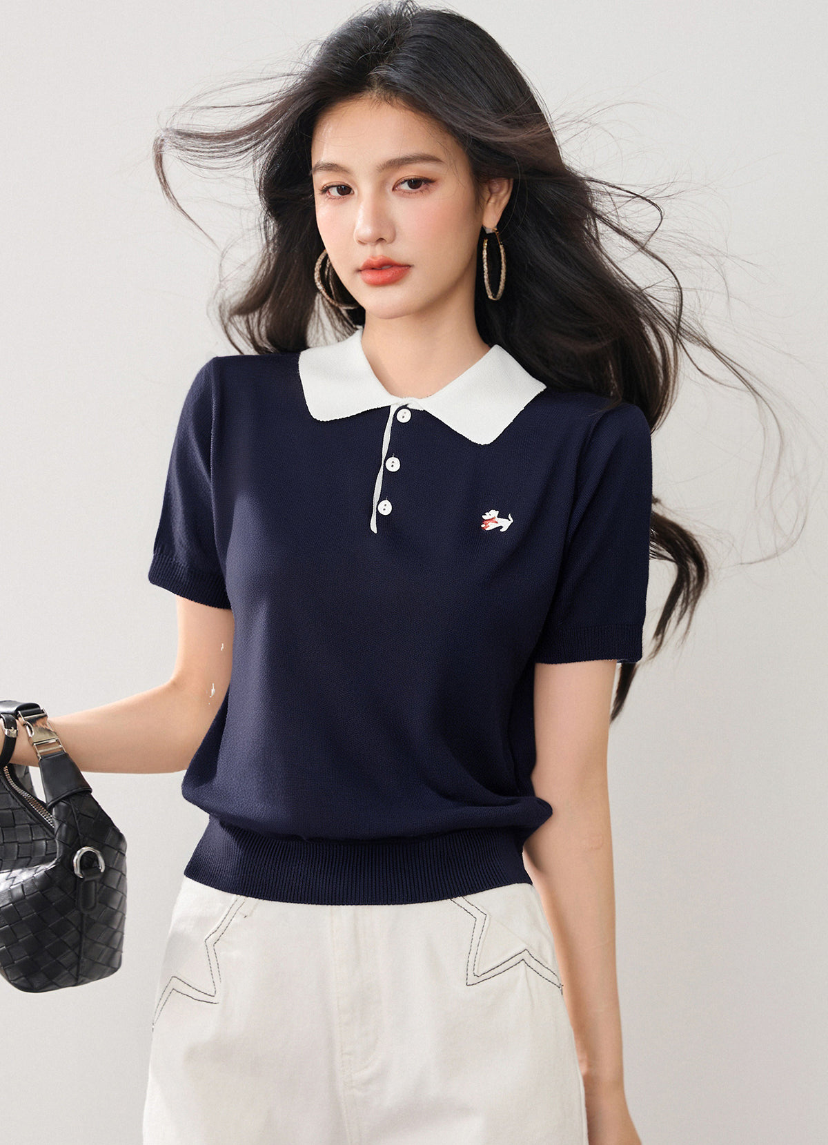 半袖ボトムニットポロシャツ