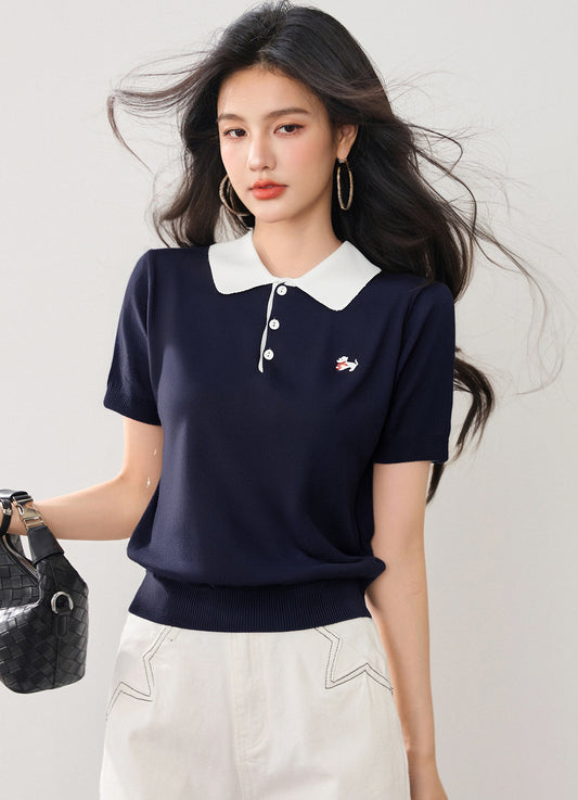 半袖ボトムニットポロシャツ