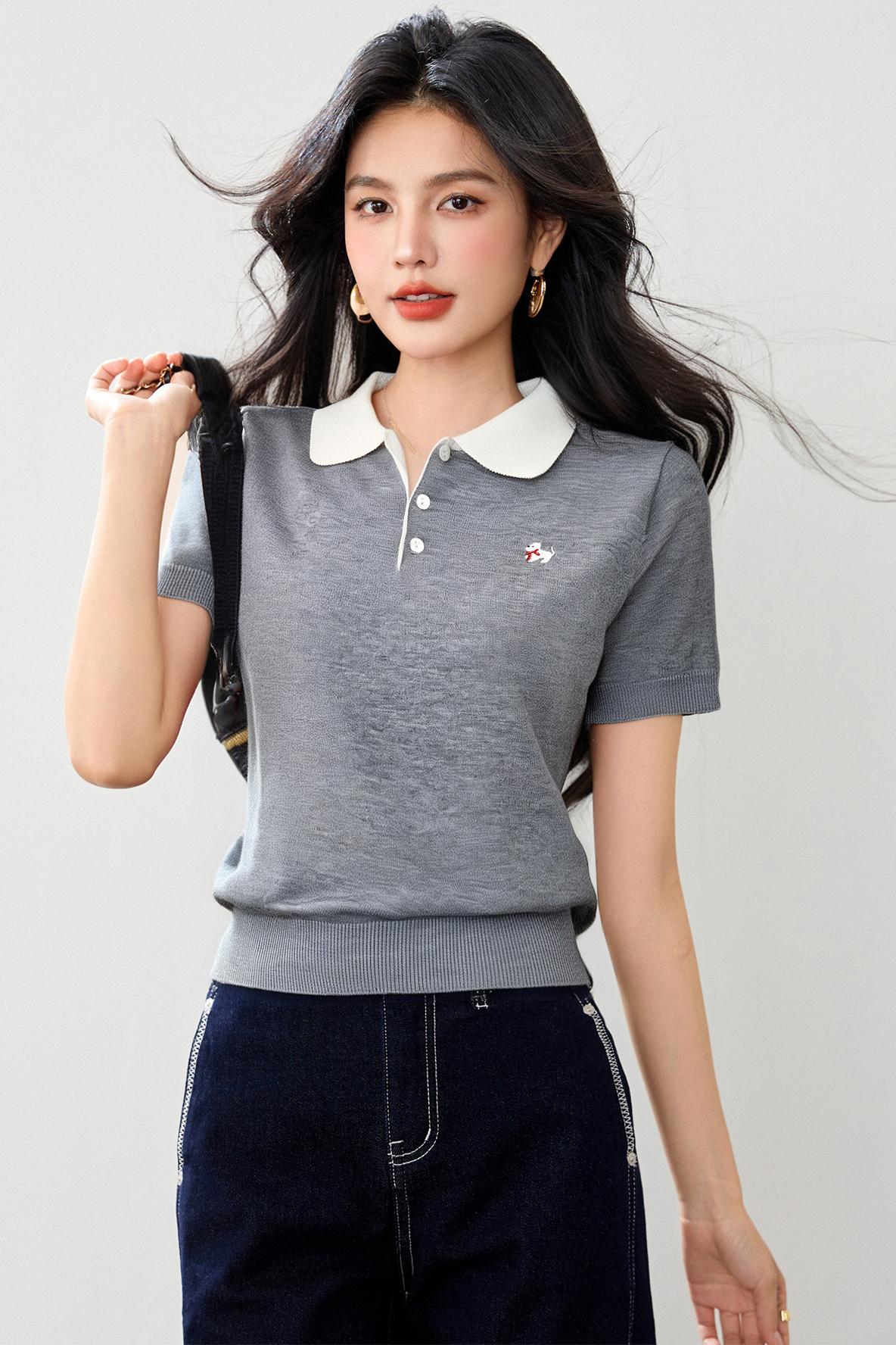 半袖ボトムニットポロシャツ