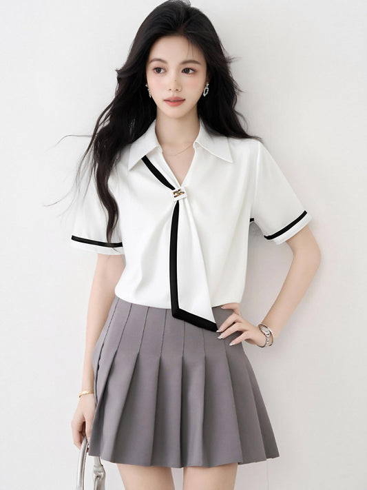 フランスデザインストリーマー半袖トップ