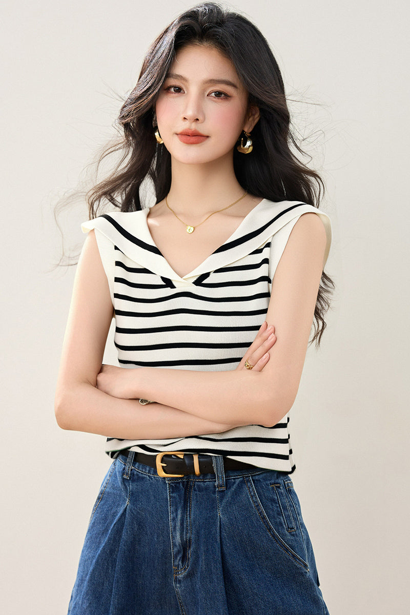 T2 トライプノースリーブベストトップ