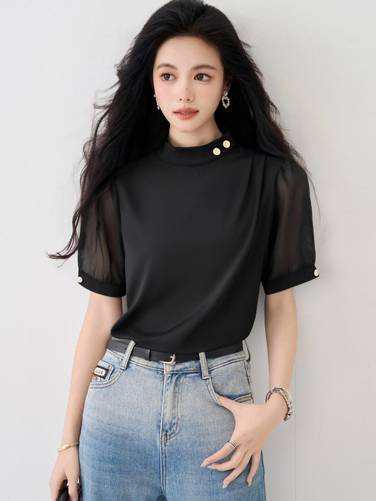 ルーズドレープコミューターシャツトップ