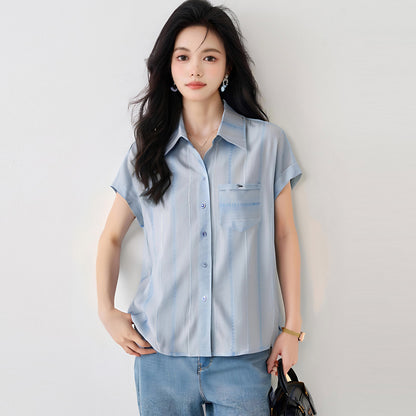 韓国スタイルルーズ半袖シャツ